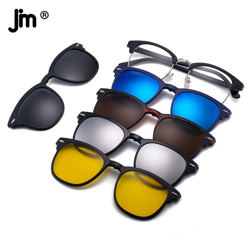 5PCS Magnetic Polarized Clip On Sunglasses